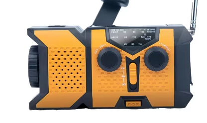 Portable Emergency Weather Radio with 2000mAh Phone Charger, AM/FM/NOAA, High-Efficiency Solar Power, LED Flashlight, SOS Alarm, and Hand Crank Backup